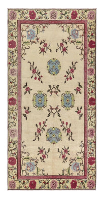 4x8 Colorful Old & Vintage Turkish Area Rug