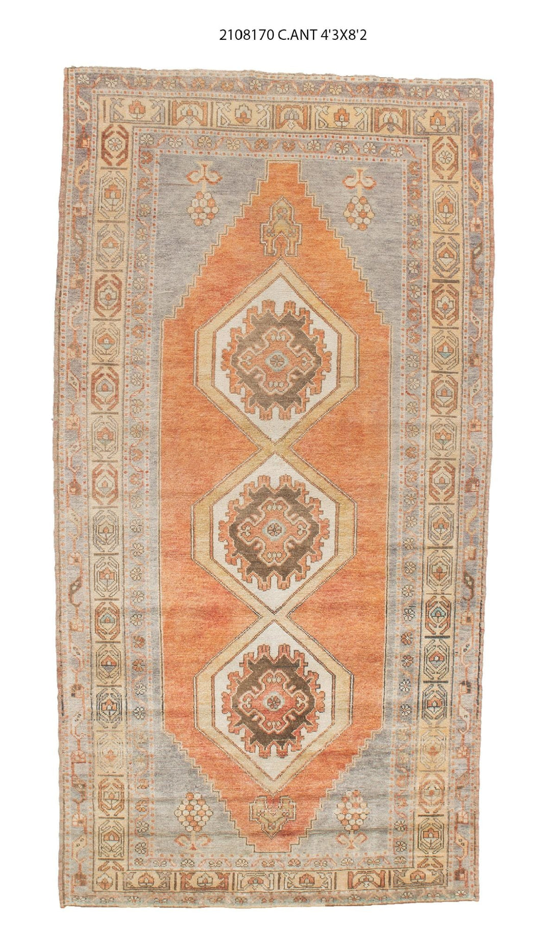 4x8 Old & Vintage Turkish Area Rug
