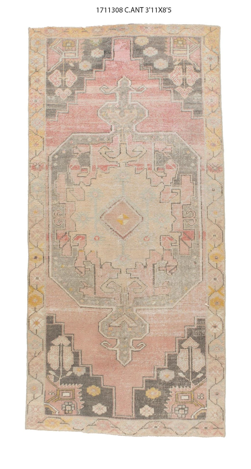 4x8 Old & Vintage Turkish Area Runner Rug