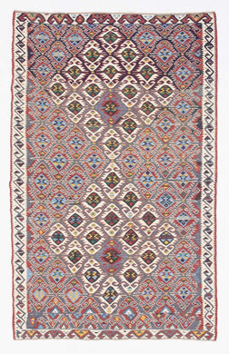 4x8 Red Vintage Turkish Area Rug