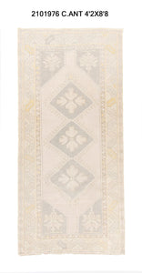 4x9 Old & Vintage Turkish Area Rug