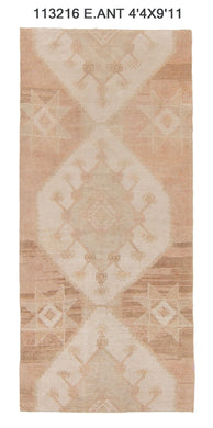4x9 Old & Vintage Turkish Area Rug