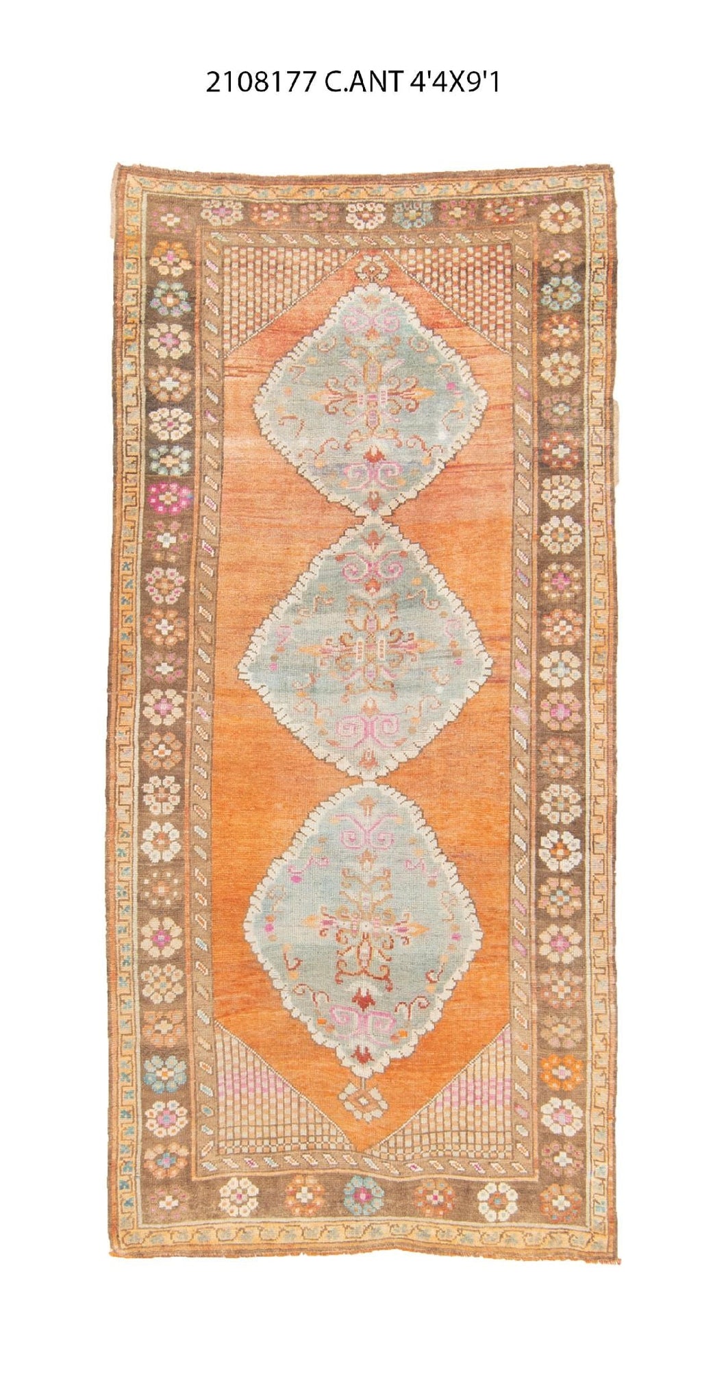 4x9 Old& Vintage Turkish Area Rug