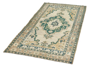 4x9 Colorful Old & Vintage Turkish Area Rug