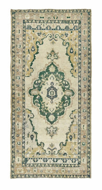 4x9 Colorful Old & Vintage Turkish Area Rug