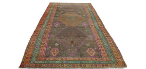 5x11 Colorful Vintage Turkish Area Rug