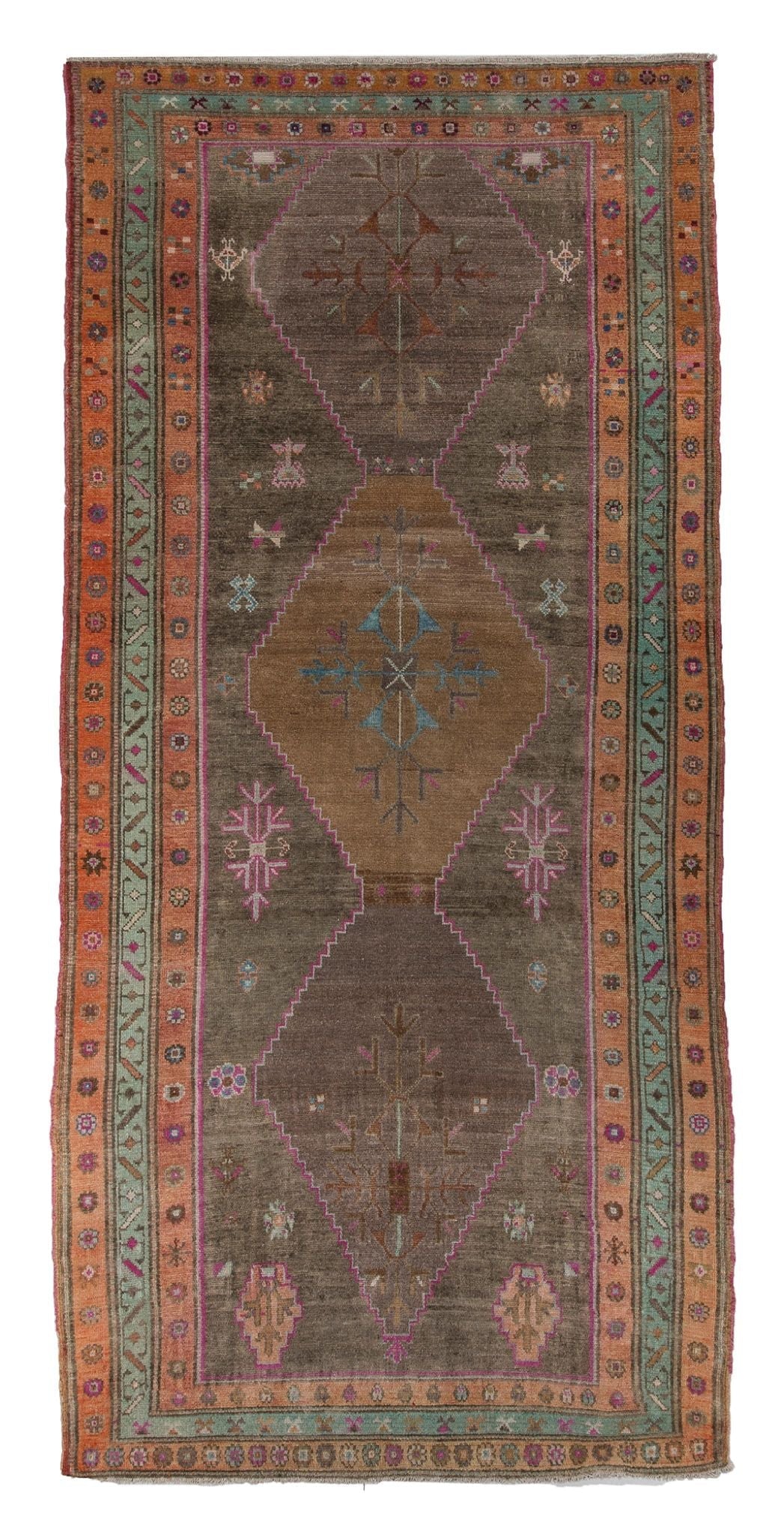 5x11 Colorful Vintage Turkish Area Rug
