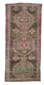 5x12 Colorful Vintage Turkish Area Rug