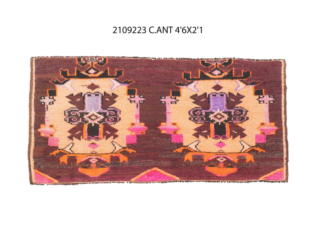 5x2 Old & Vintage Turkish Area Rug