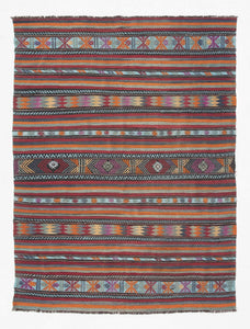 5x8 Colorful Vintage Turkish Area Rug