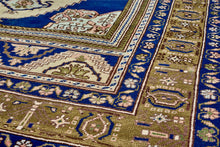 5x8 Steel Blue & Light Yellow & Dark Olive Green Old & Vintage Turkish Area Rug
