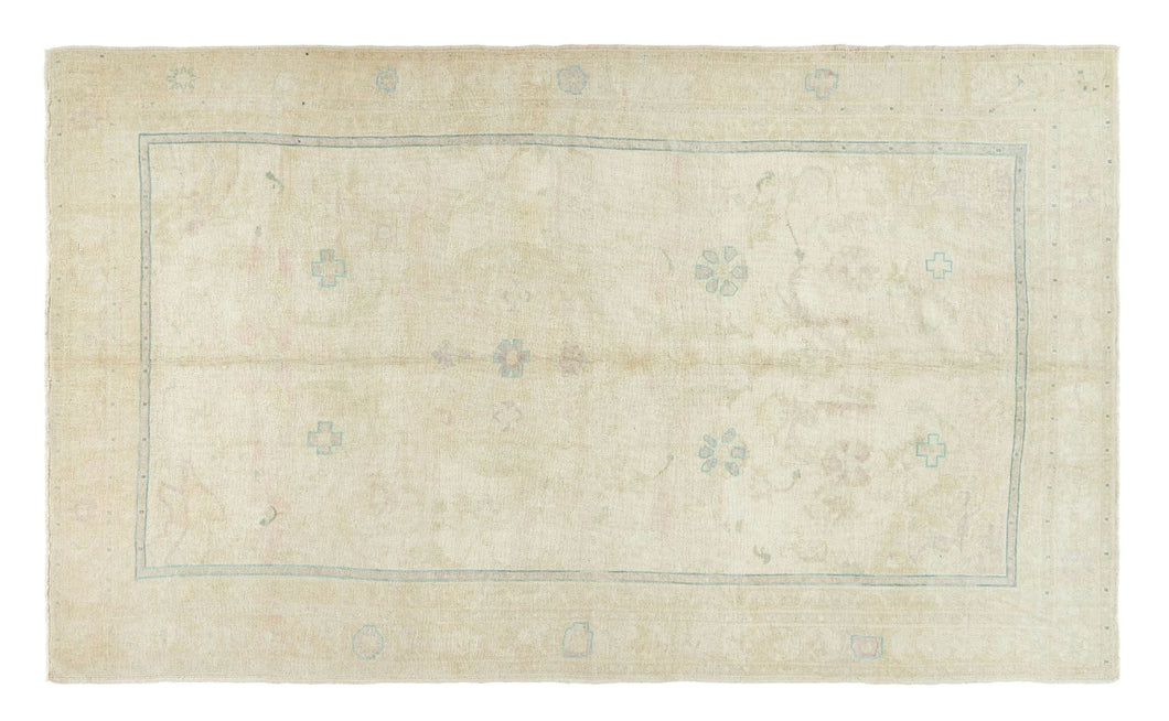 5x9 Beige Old & Vintage Turkish Area Rug