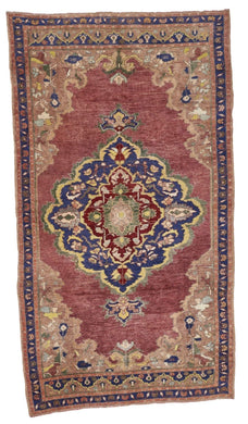 5x9 Blue Vintage Turkish Area Rug