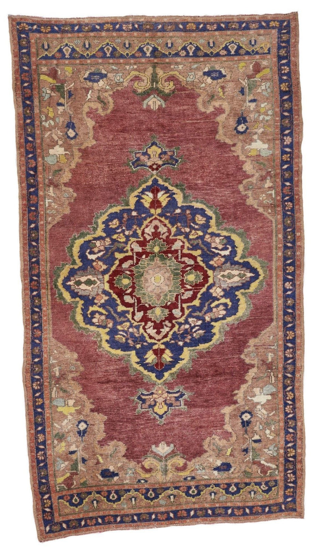 5x9 Blue Vintage Turkish Area Rug