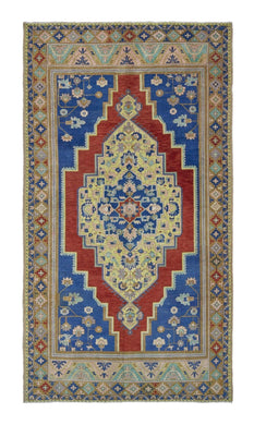 5x9 Colorful Old & Vintage Turkish Area Rug