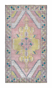 5x9 Colorful Vintage Turkish Area Rug