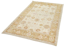 5x9 Ivory & White Modern Oushak Area Rug