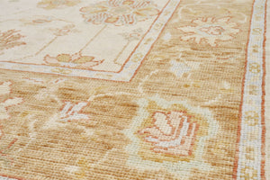 5x9 Ivory & White Modern Oushak Area Rug