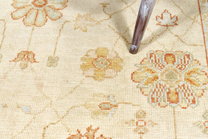 5x9 Ivory & White Modern Oushak Area Rug