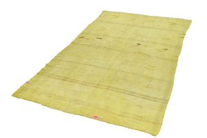 5x9 Yellow Vintage Turkish Area Rug