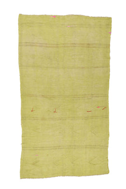 5x9 Yellow Vintage Turkish Area Rug
