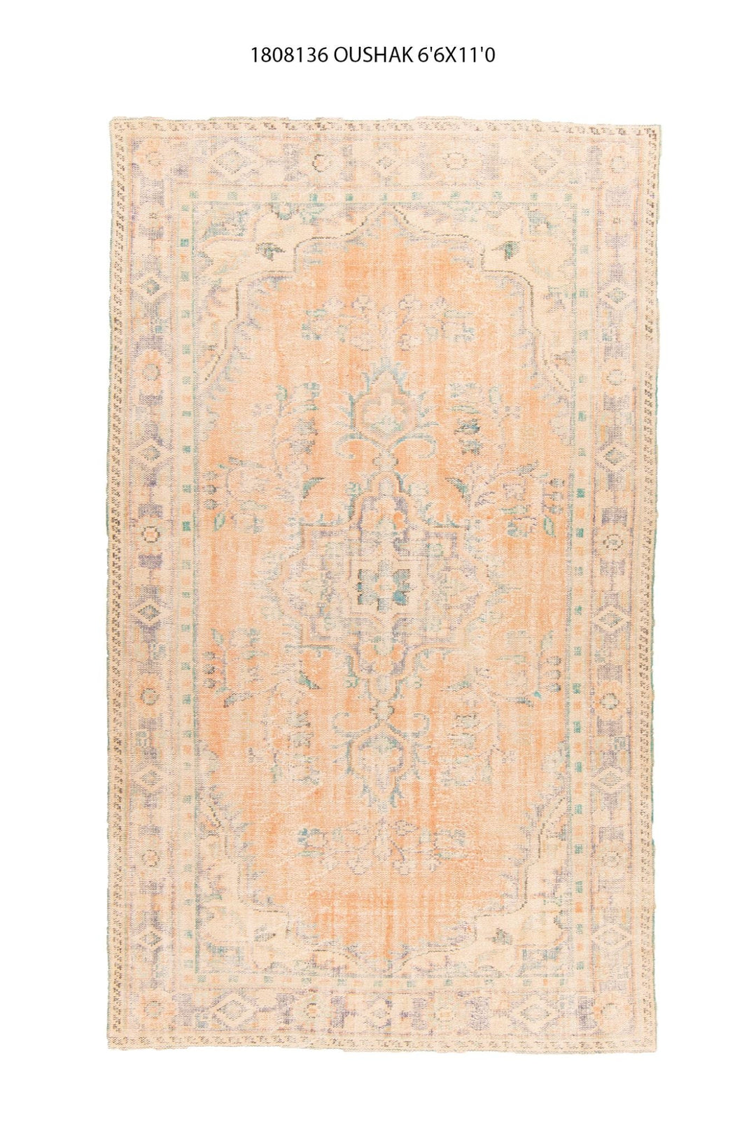 6x11 Colorful Old & Vintage Oushak Area Rug