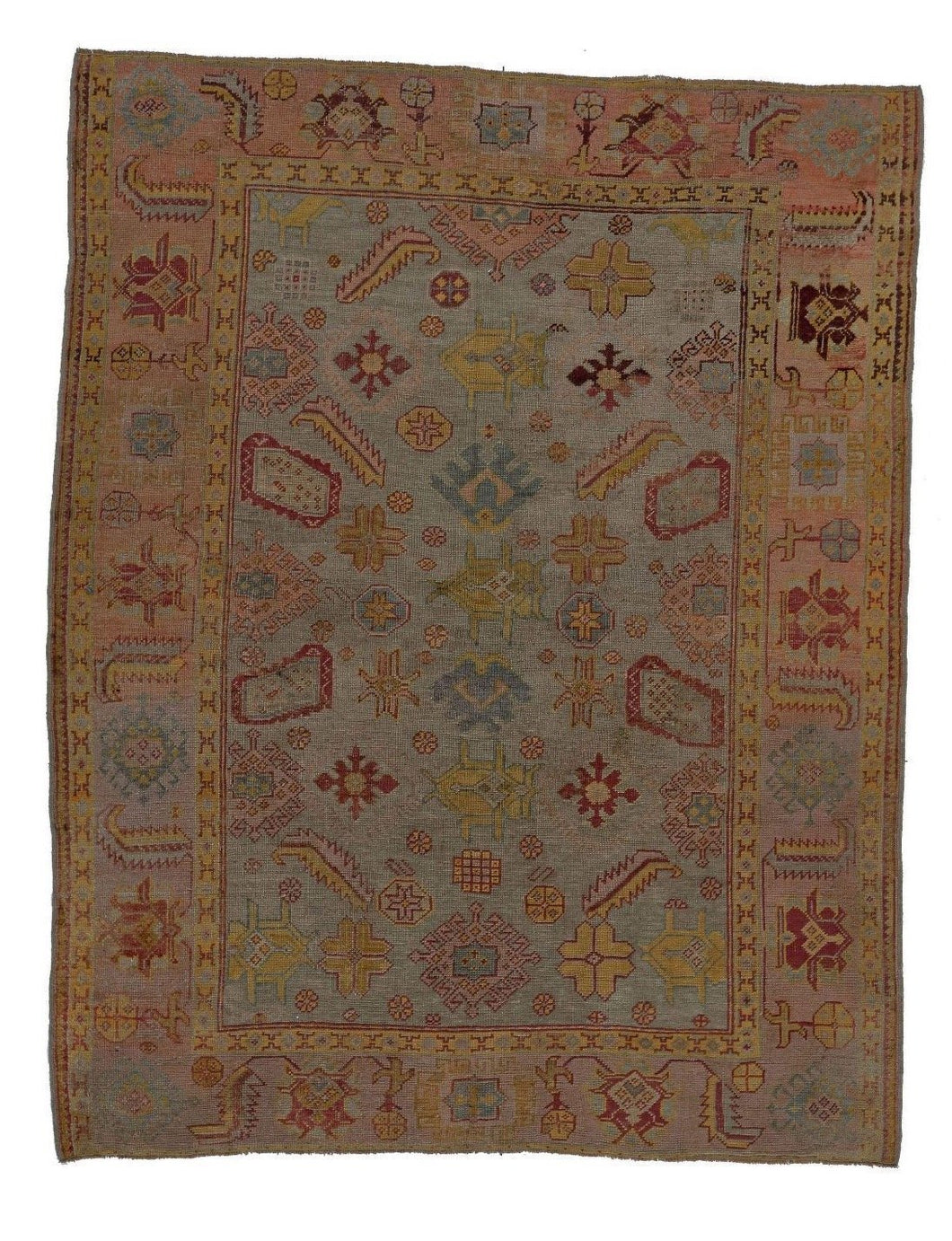 6x8 Colorful Vintage Oushak Area Rug