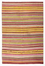 6x9 Yellow Vintage Turkish Area Rug