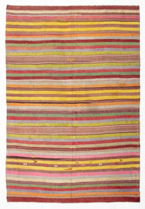 6x9 Yellow Vintage Turkish Area Rug