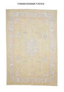 7x11 Yellow Modern Oushak Area Rug