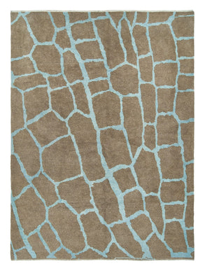 8x11 Brown Modern Turkish Area Rug