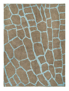 8x11 Brown Modern Turkish Area Rug