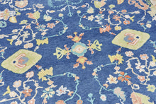 9x10 Blue Modern Oushak Area Rug