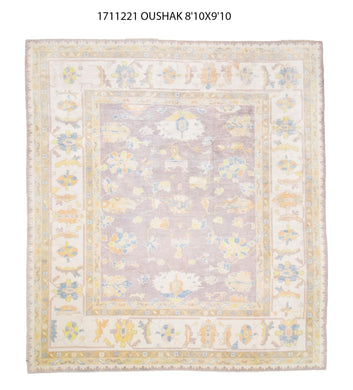 9x10 Blue Modern Oushak Area Rug