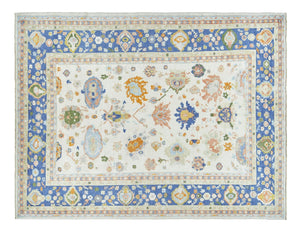 9x11 Beige Modern Oushak Area Rug