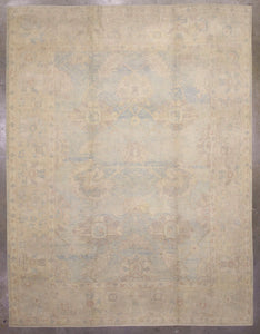 9x12 Blue Modern Oushak Area Rug