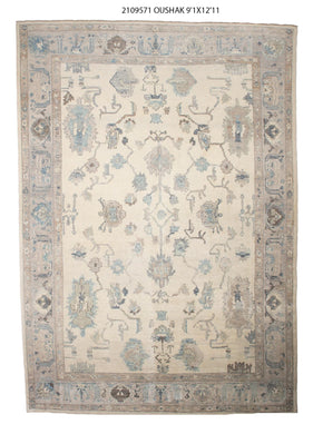 9x13 Modern Oushak Area Rug